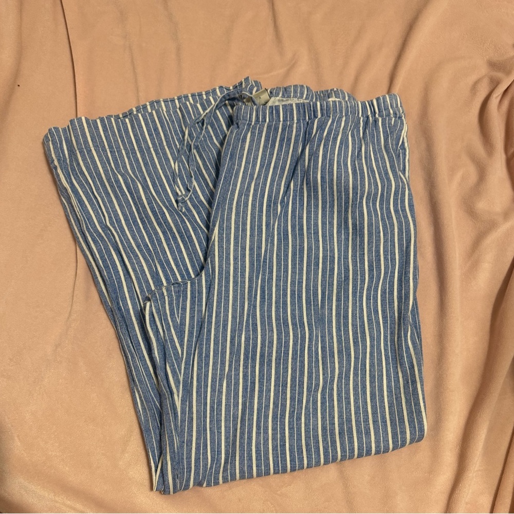 Target Blue and White Striped Women's Drawstring Joggers